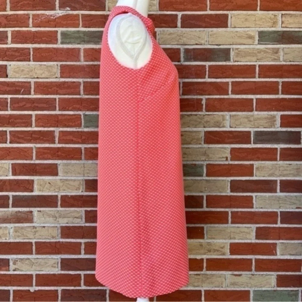 Tahari ASL Polka Dot Orange White A-line Sleeveless Mini Shift Dress 👗 - Picture 3 of 9